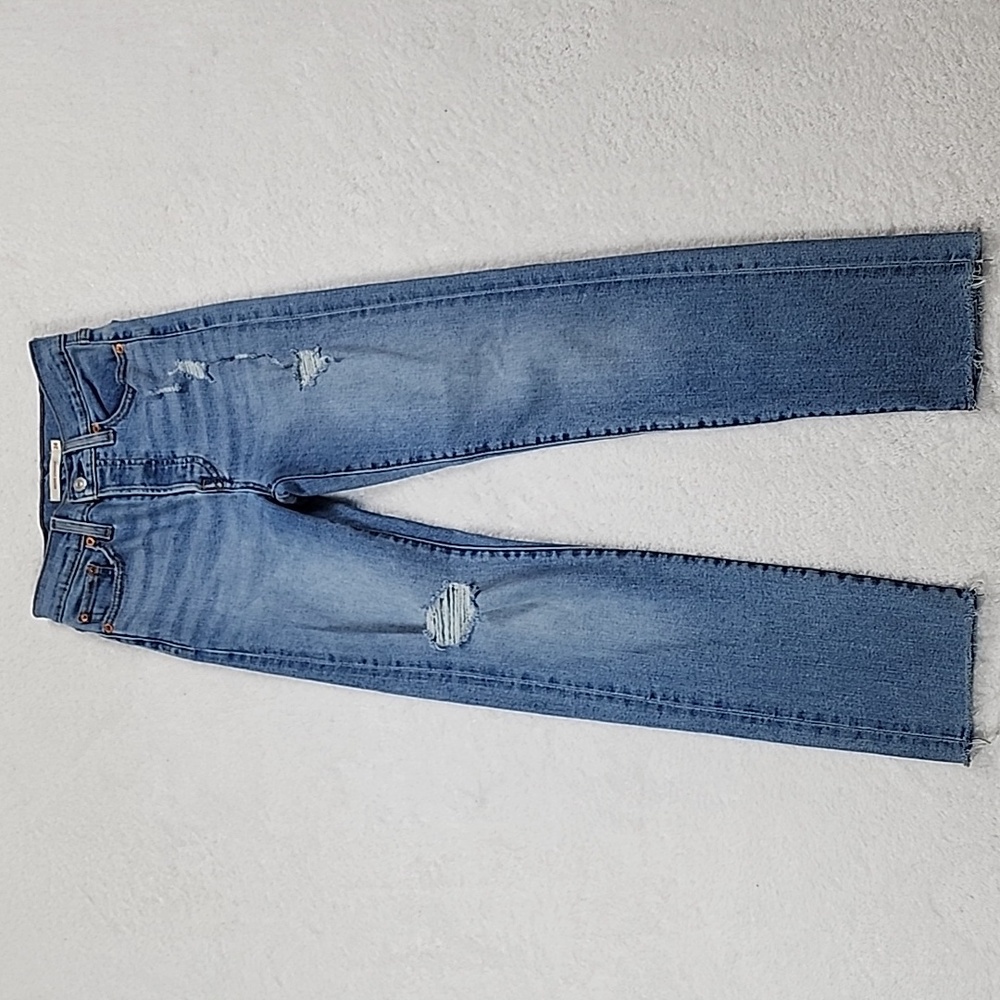 Levi's Distressed Wedgie Straight Leg Jeans Distressed Hem